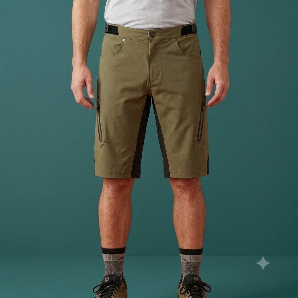Zoic Mountain Bike Shorts Men's L Olive‎ Green Cycling MTB Padded Liner